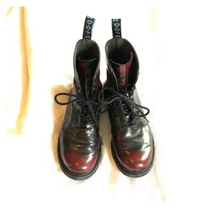 John Fluevog size 10.5 Red and Black Lace-up Boots
